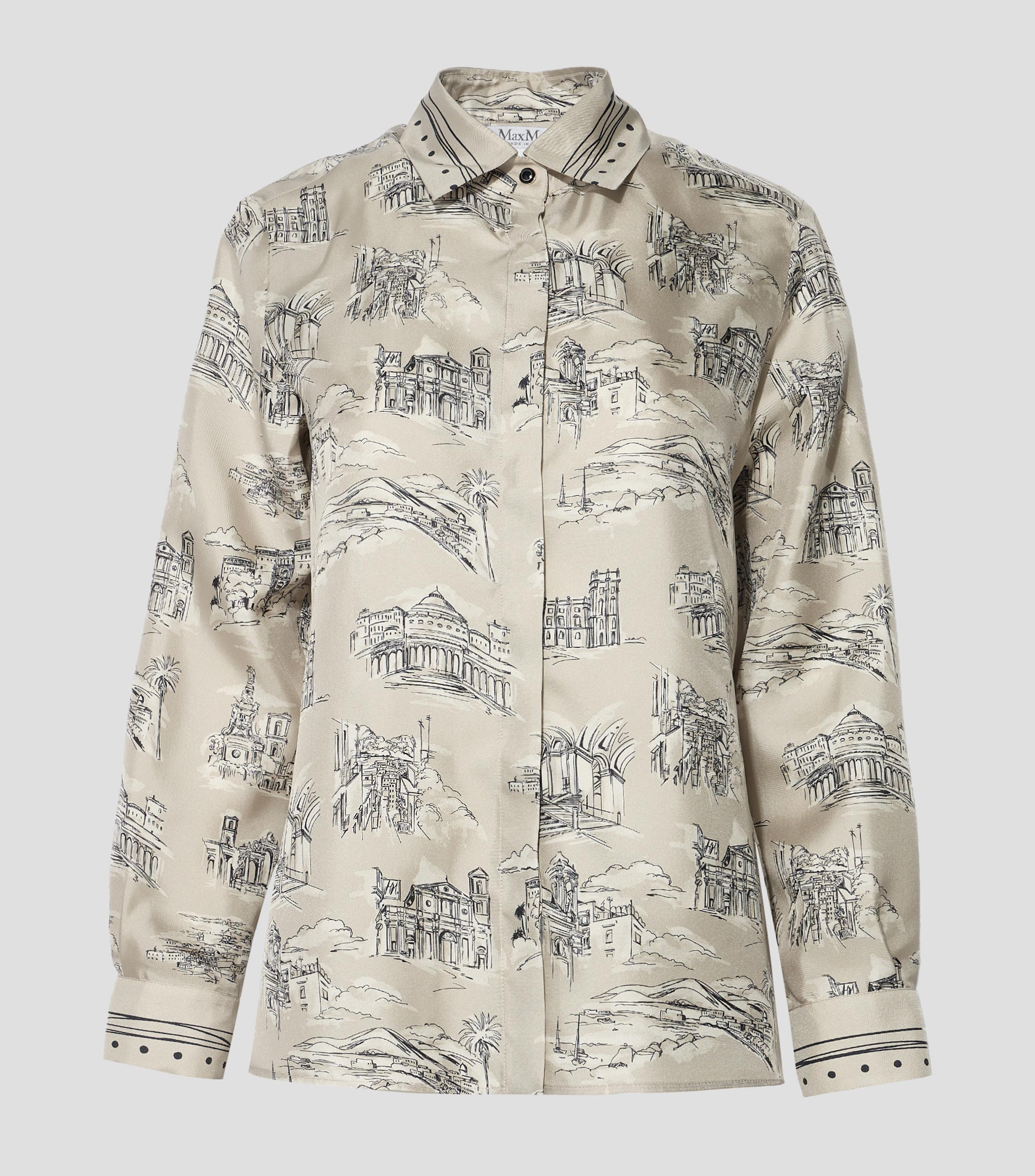 Camisa estampada con manga larga Mujer